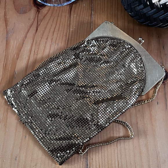 Vintage Whiting and Davis Face Flower Mesh Gold Purse Shoulder Bag Rare Chain - Picture 4 of 16